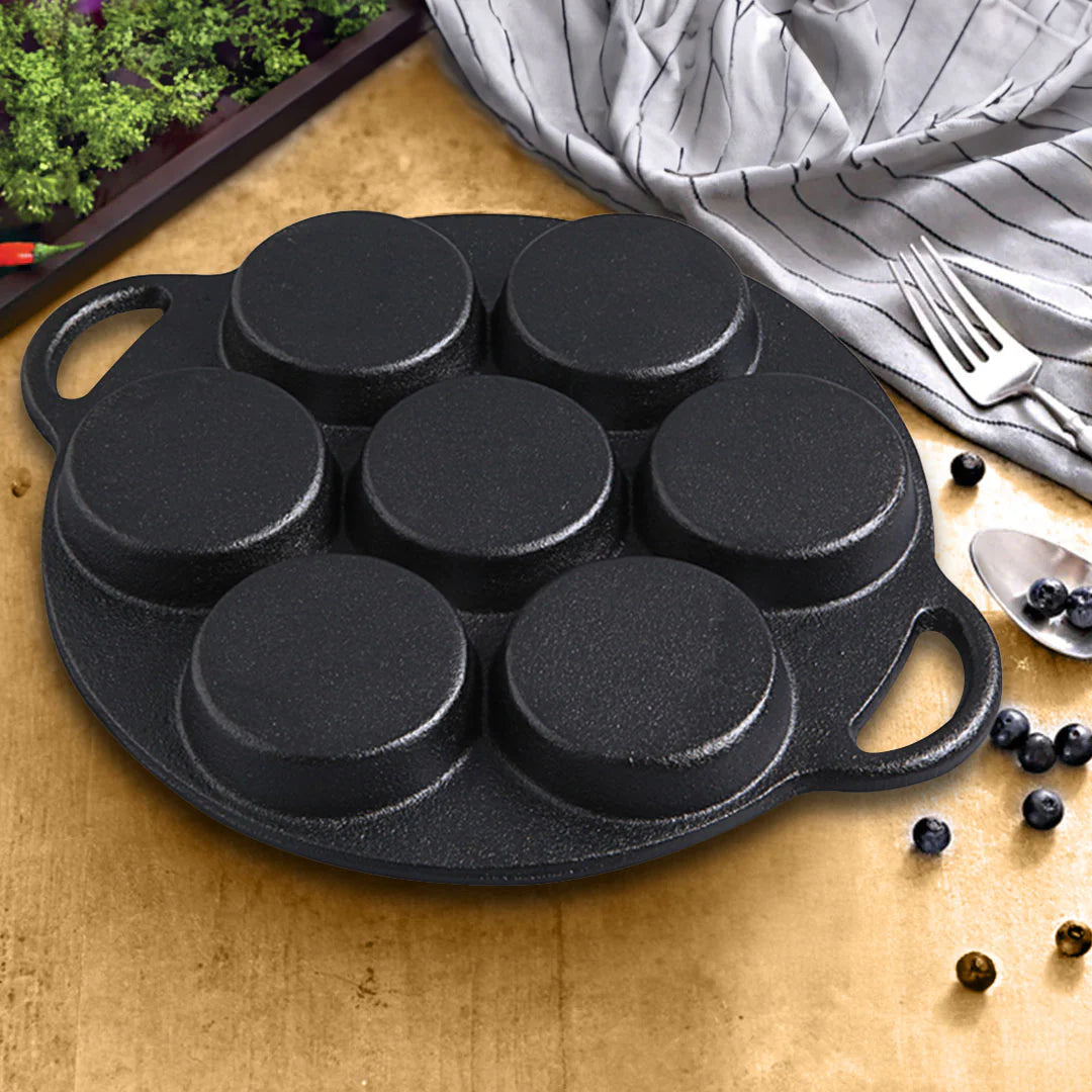 Cast Iron 7-Hole Cooking Pan | Non Stick Pan