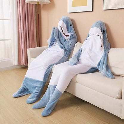 Wearable Shark Blanket Hoodie | Adult shark fleece blanket