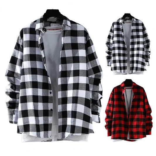 Plaid Long Sleeve Shirt for Men , Pure Cotton Casual shirt