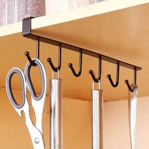 Punch-free Cupboard Iron Hooks | Kitchen Cupboard Under Shelf Mug Cup Hanger