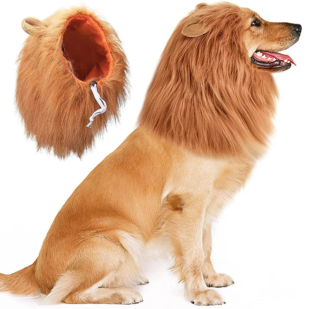 Universal Cute Dog Lion Mane | Realistic Lion Wig For Medium to Large Dogs With Ear