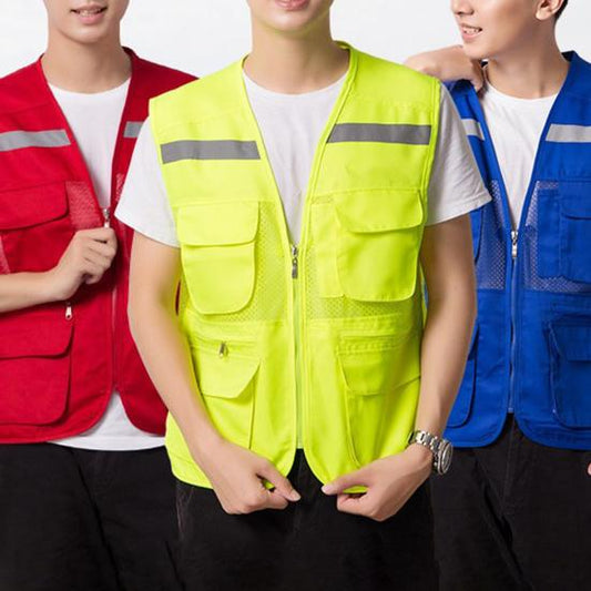 High Visibility Multiple Pockets Breathable Safety Vest