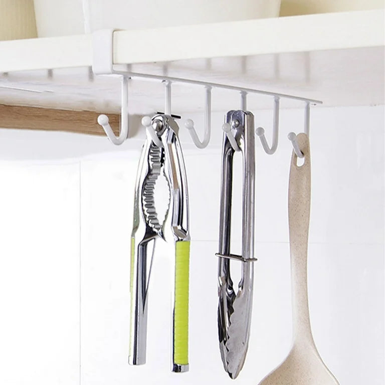 Punch-free Cupboard Iron Hooks | Kitchen Cupboard Under Shelf Mug Cup Hanger