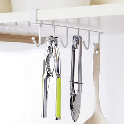 Punch-free Cupboard Iron Hooks | Kitchen Cupboard Under Shelf Mug Cup Hanger