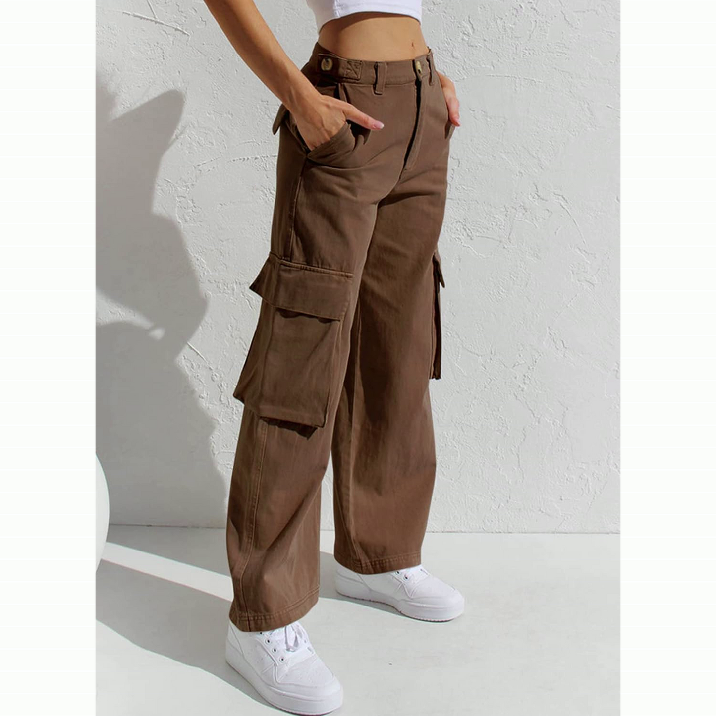 Women Cargo Pant , Stretchable pant , High rise Full length