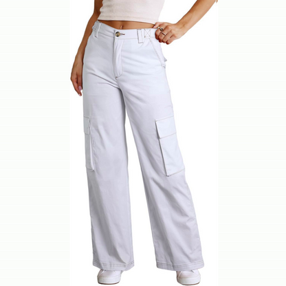 Women Cargo Pant , Stretchable pant , High rise Full length