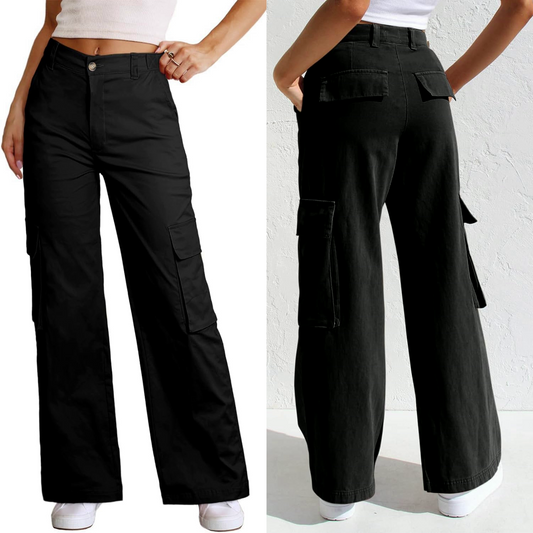 Women Cargo Pant , Stretchable pant , High rise Full length