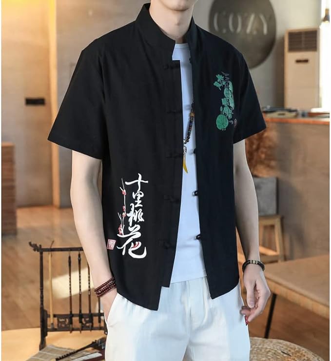 Combo Of Chinese Tang Shirts, Duo of long sleeves and short sleeves Tang shirts