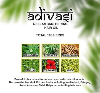 400 ML Adivasi Neelgiri Herbal Hair Oil For Hair Growth , Dandruff Control and Healthy hair