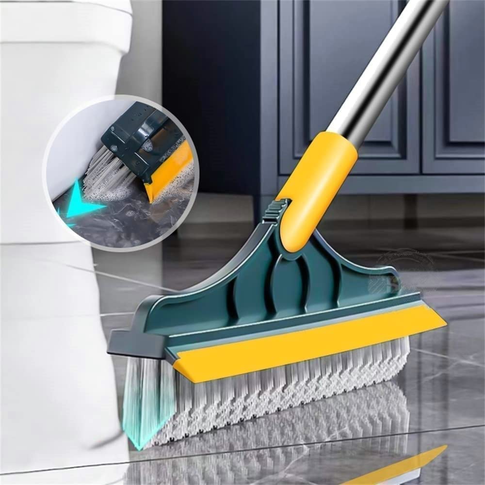 Rotating Floor Scrub Brush | 2 In 1 for Bathroom and Kitchen Floor Cleaning