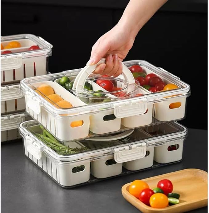 4 Compartment Fridge Storage Box | Airtight Container