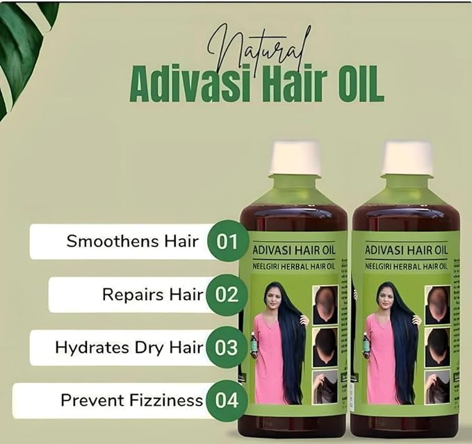 400 ML Adivasi Neelgiri Herbal Hair Oil For Hair Growth , Dandruff Control and Healthy hair