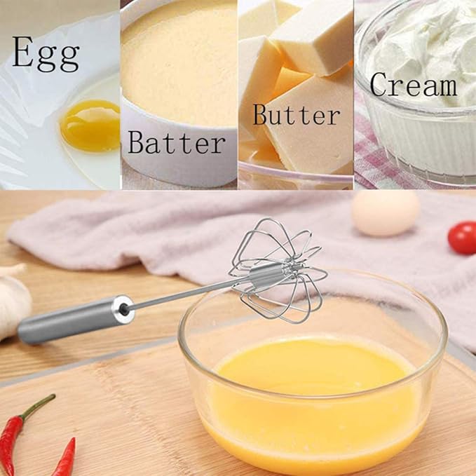 Stainless Steel Semi-Automatic Egg Beater