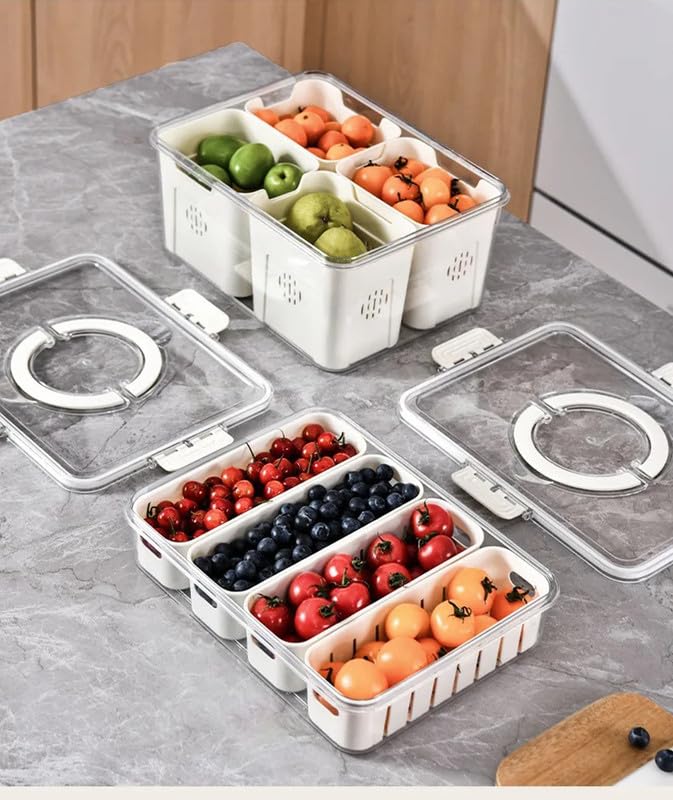 4 Compartment Fridge Storage Box | Airtight Container