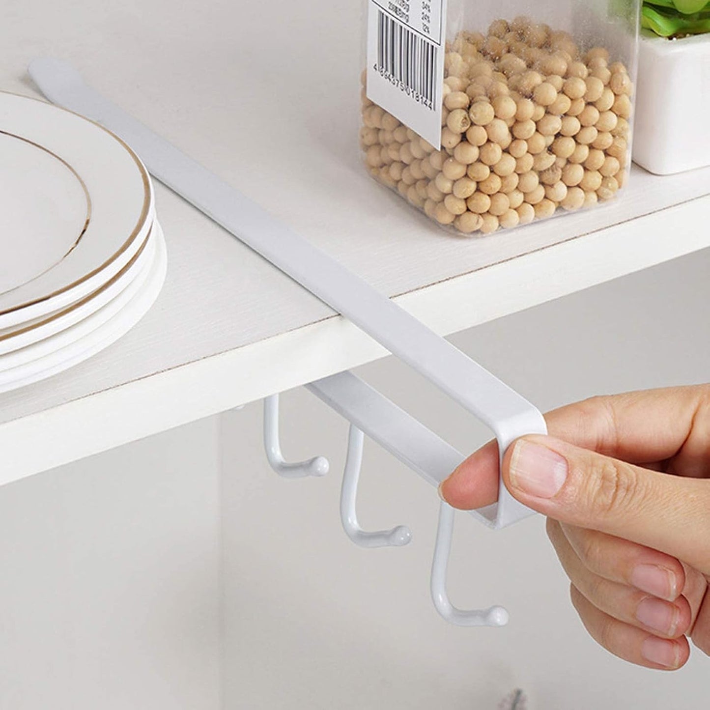 Punch-free Cupboard Iron Hooks | Kitchen Cupboard Under Shelf Mug Cup Hanger