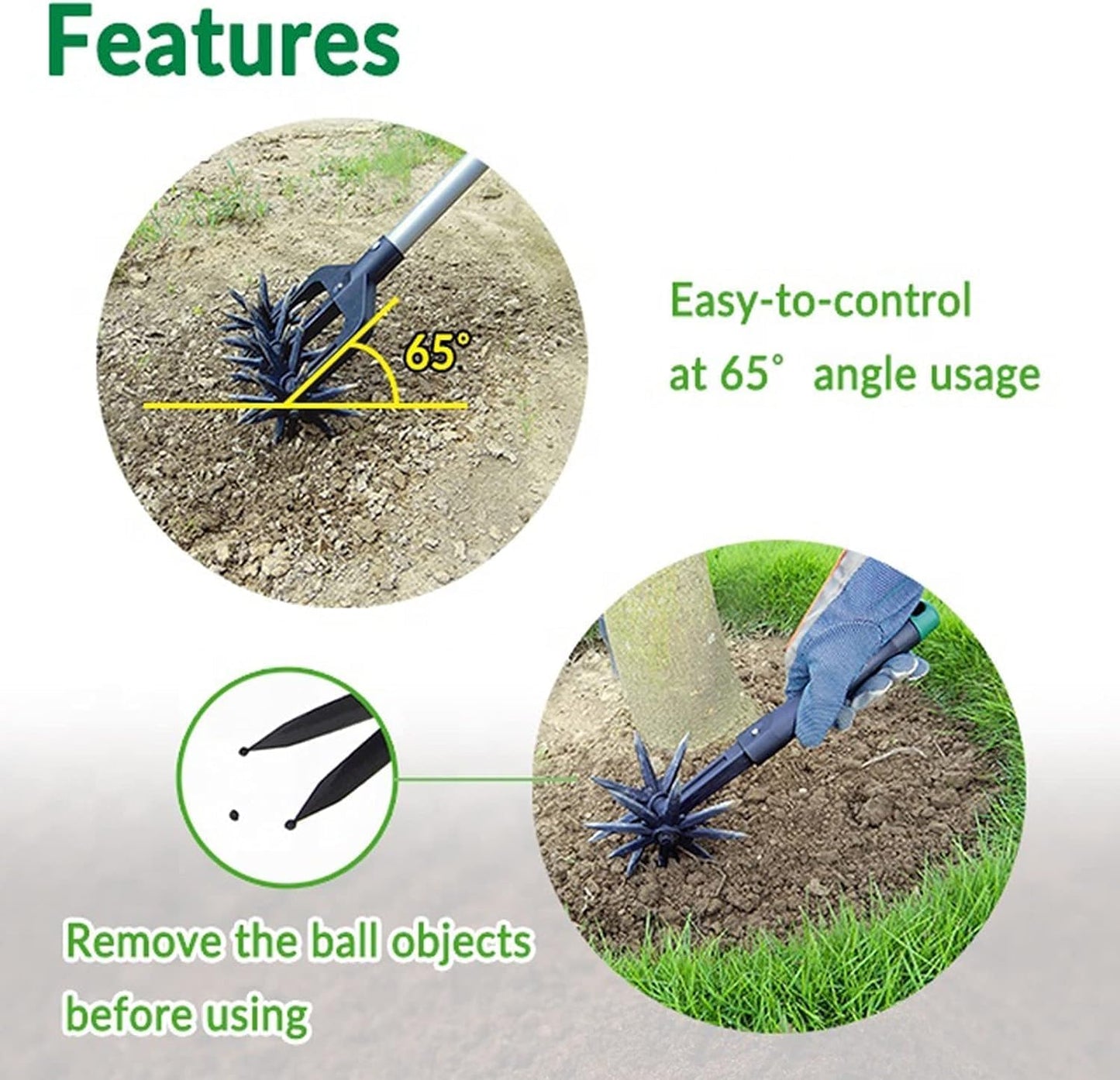 Garden Aerator Rotary Cultivator Tool | Heavy Duty Weeder Tool for Garden