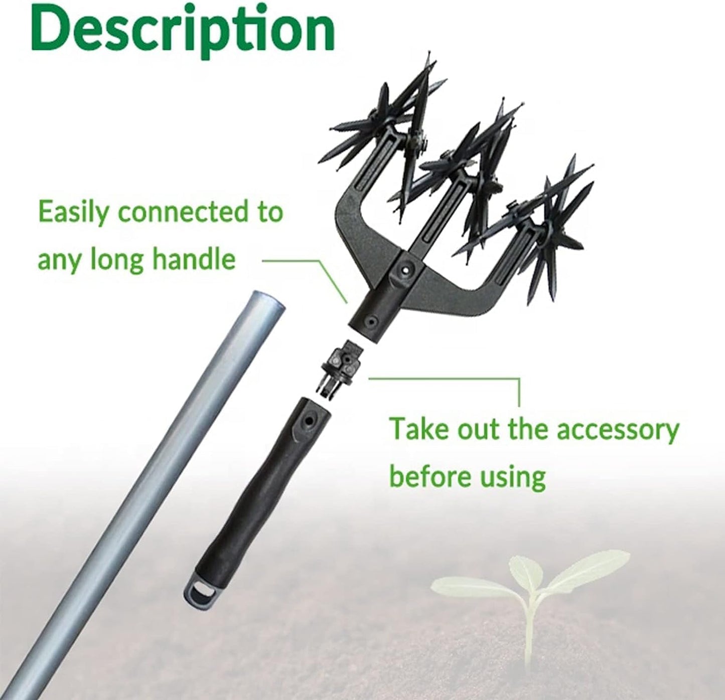 Garden Aerator Rotary Cultivator Tool | Heavy Duty Weeder Tool for Garden