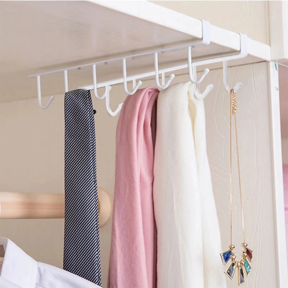 Punch-free Cupboard Iron Hooks | Kitchen Cupboard Under Shelf Mug Cup Hanger