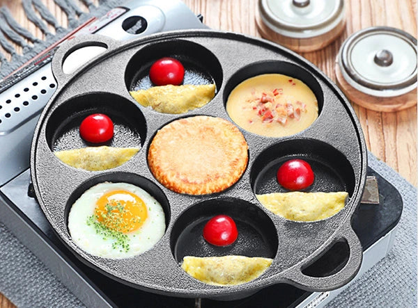 Cast Iron 7-Hole Cooking Pan | Non Stick Pan