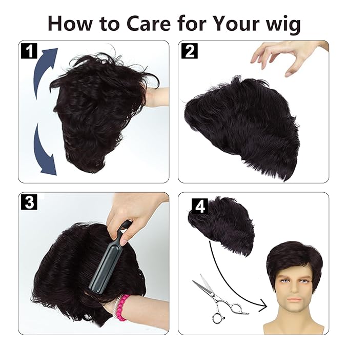 Men's Natural Hair Wig for Daily Use | Full Head Hair Wig - hookupcart