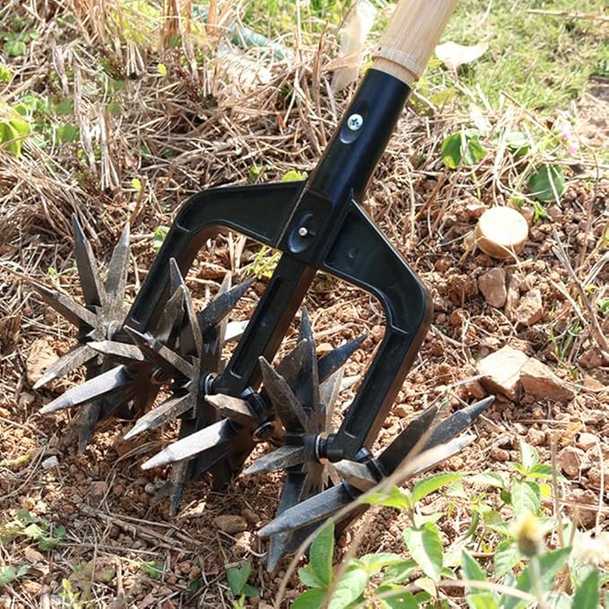 Garden Aerator Rotary Cultivator Tool | Heavy Duty Weeder Tool for Garden