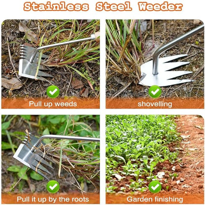 Garden Manganese Steel Weeders: Effortlessly Tackle Grass Rooting and Loosen Soil