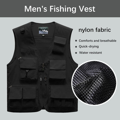 Men's Cargo Vest, Casual Outdoor Vest, Fishing Multi pocket vest - hookupcart