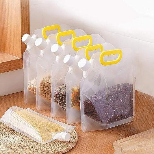 Transparent Kitchen Storage Bag Grain Moisture-proof Sealed Bag - Set of 4