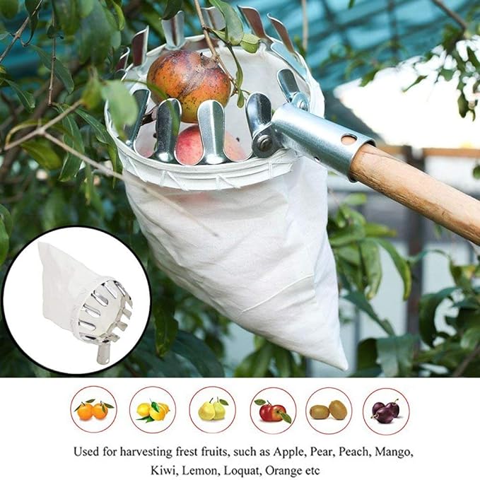 Fruit Picker Head Basket | Easy Pick Fruit Harvester