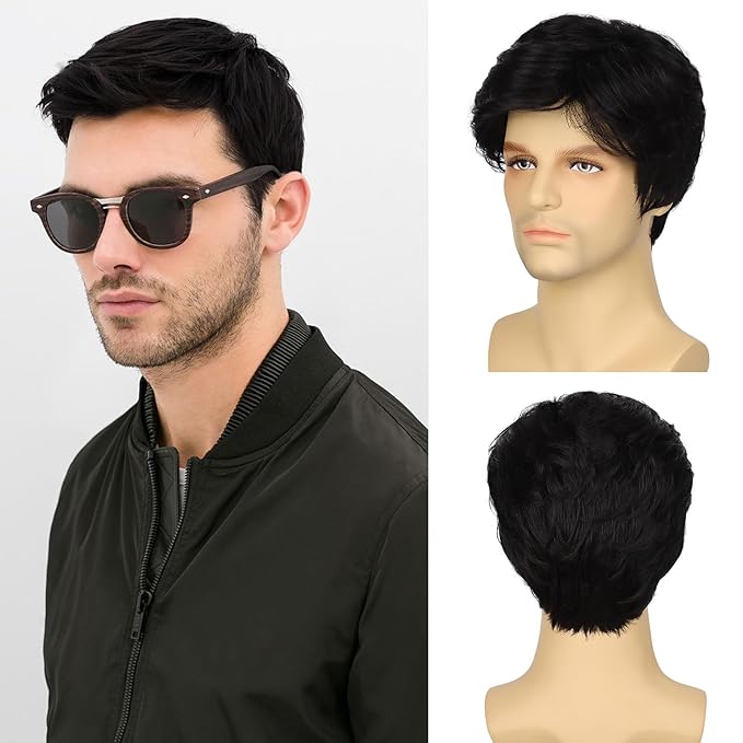 Men's Natural Hair Wig for Daily Use | Full Head Hair Wig - hookupcart