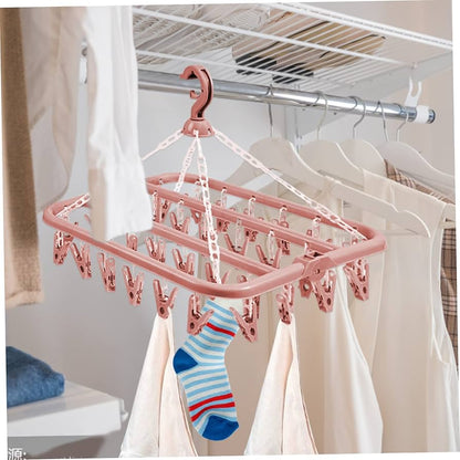 32 Clips Folding Clothes Hanger | Clothes Dryer Rack