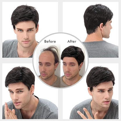 Men's Natural Hair Wig for Daily Use | Full Head Hair Wig - hookupcart