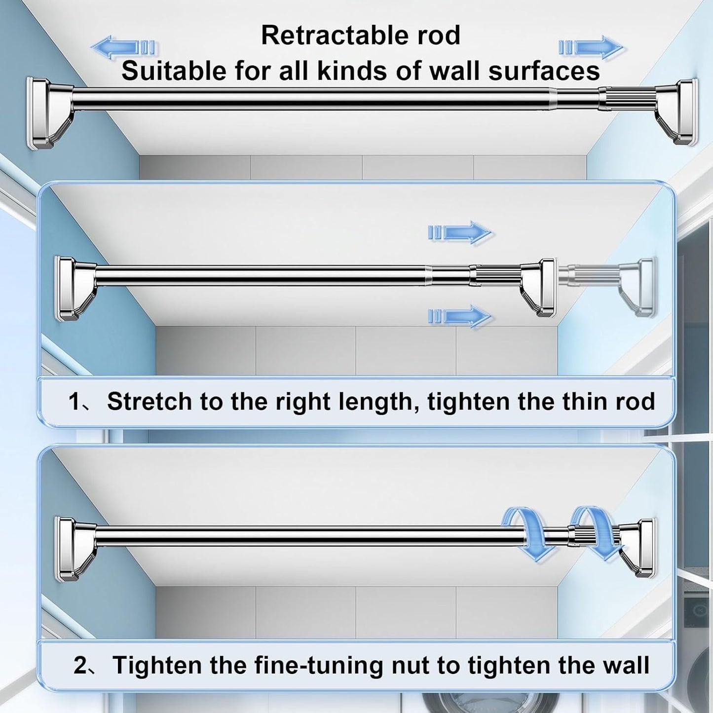 Multifunctional Drill-Free Adjustable Rod | Pole For Curtain and Clothes