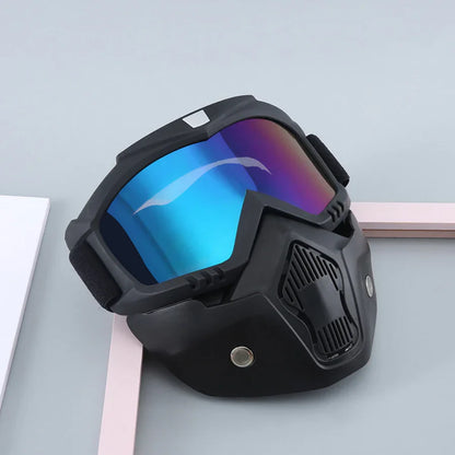 Goggles with Detachable Face Mask for Helmet