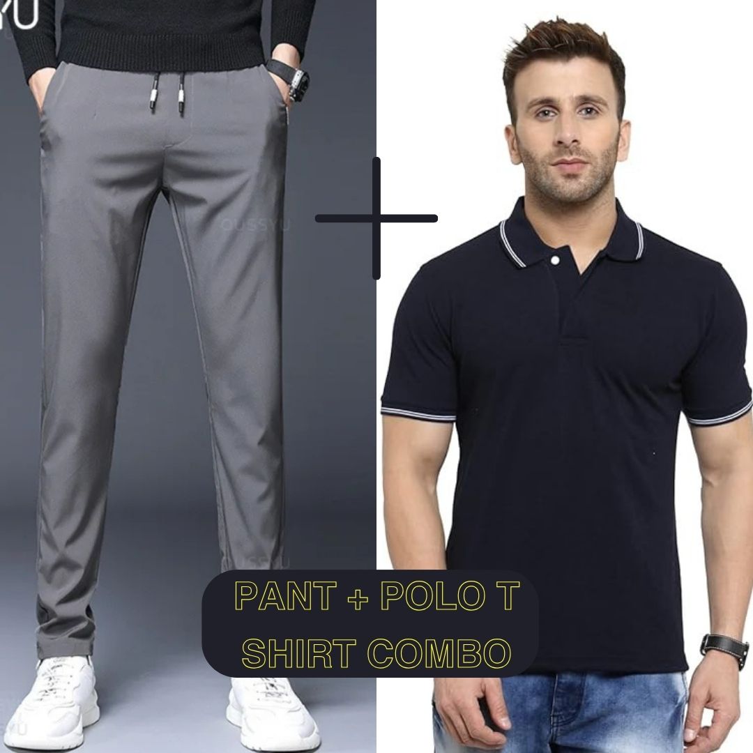 Free Polo T shirt with Stretchable Pants