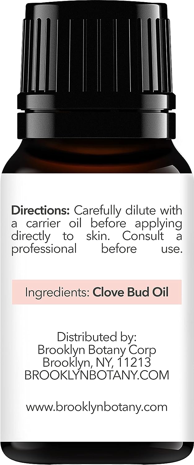 Brooklyn Botany Clove Bud Essential Oil – 100% Pure and Natural Therapeutic Grade Essential Oil - Clove Bud Oil for Aromatherapy and Diffuser – 0.33 Fl Oz hookupcart