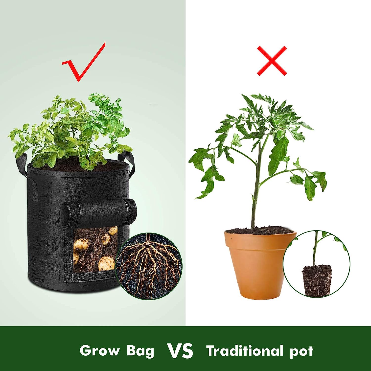 Buy 1 Get 1 Free Grow Bags for Garden Planting hookupcart