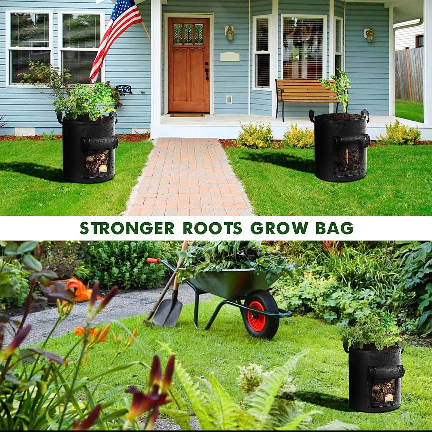 Buy 1 Get 1 Free Grow Bags for Garden Planting hookupcart