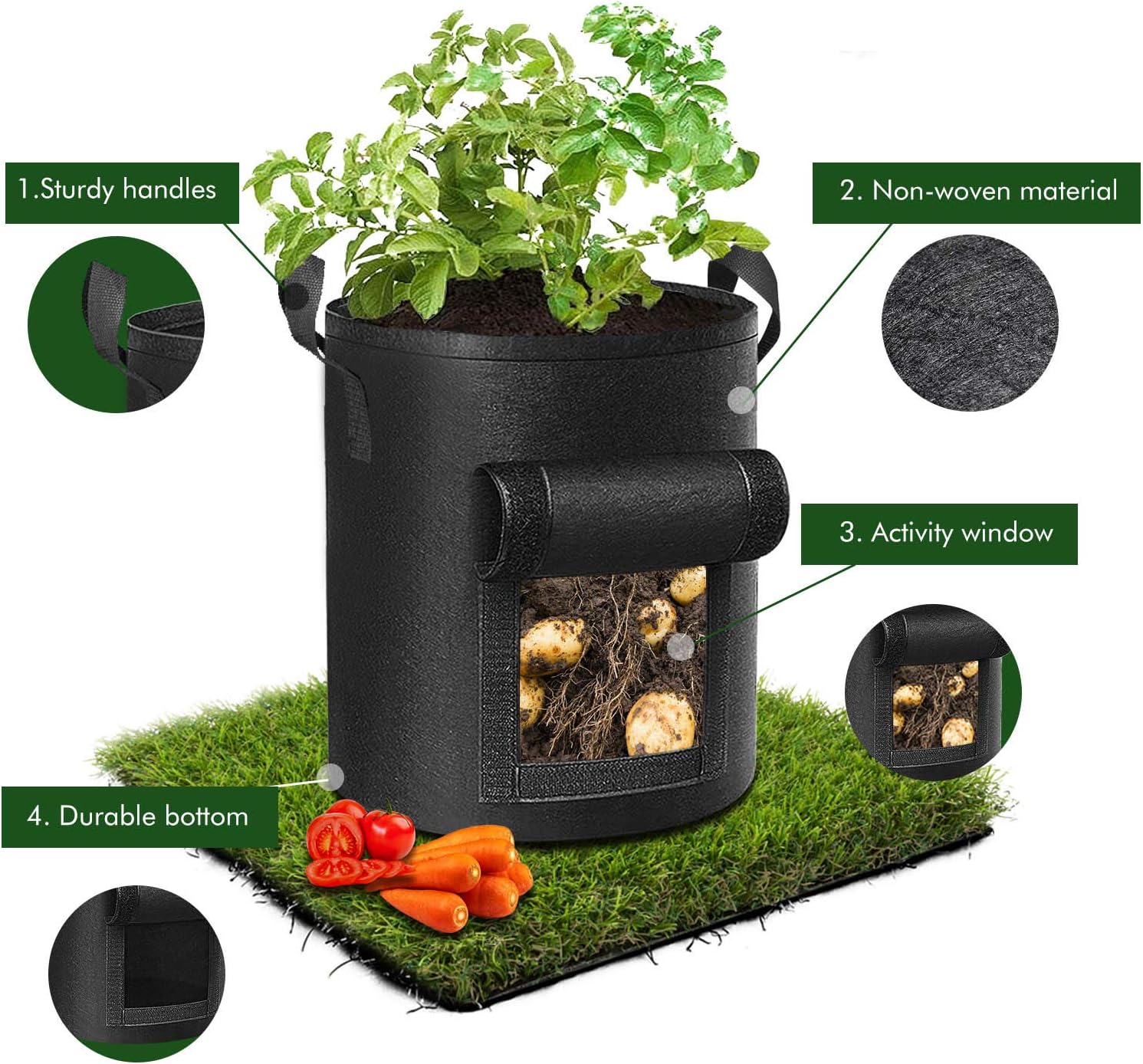 Buy 1 Get 1 Free Grow Bags for Garden Planting hookupcart