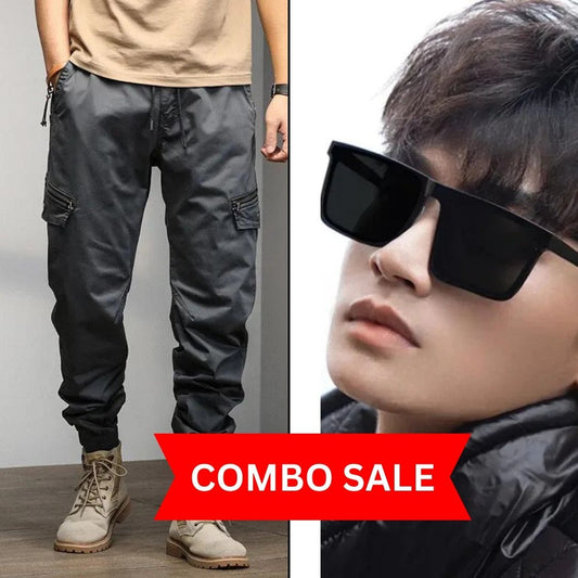 COMBO🔥LAST DAY SALE 76% OFF🔥 ELEGANE SUNGLASSES +MEN'S CASUAL UTILITY PANTS