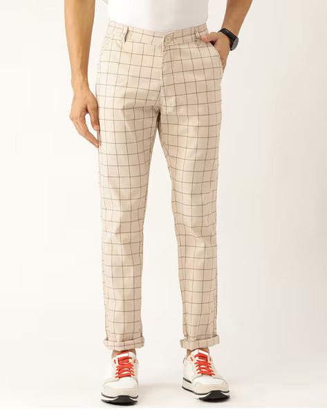 Checkered Casual Pants for Men hookupcart