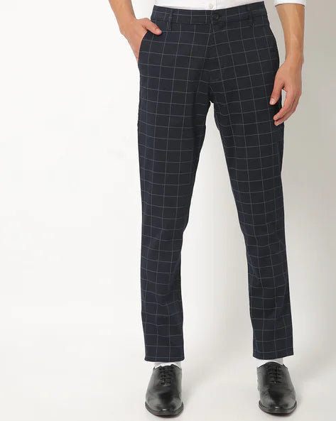 Checkered Casual Pants for Men hookupcart