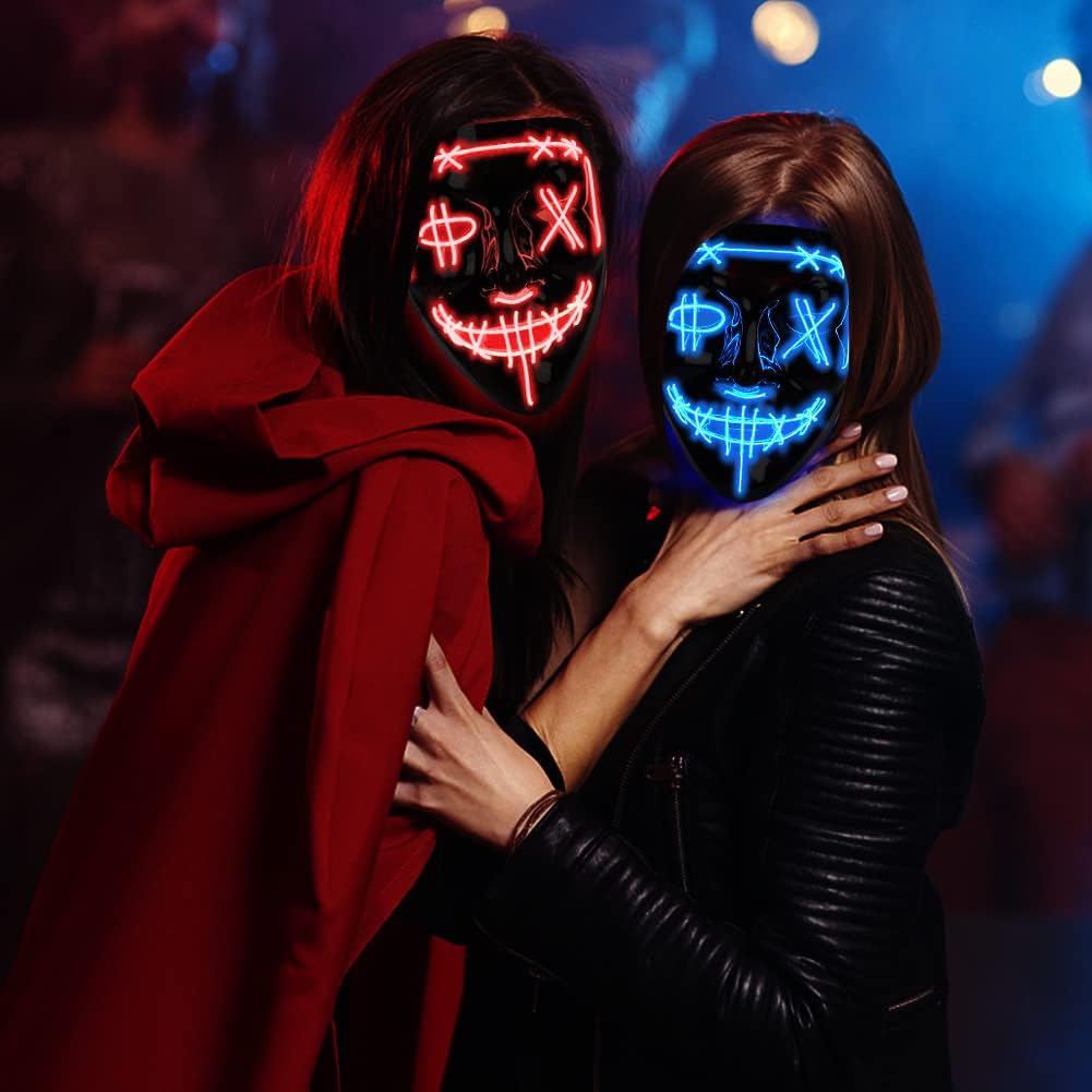 Cool LED light Hacker's Mask for Adult and Kids hookupcart