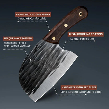 Forging Round Head Kitchen Knife with Premium Cover hookupcart