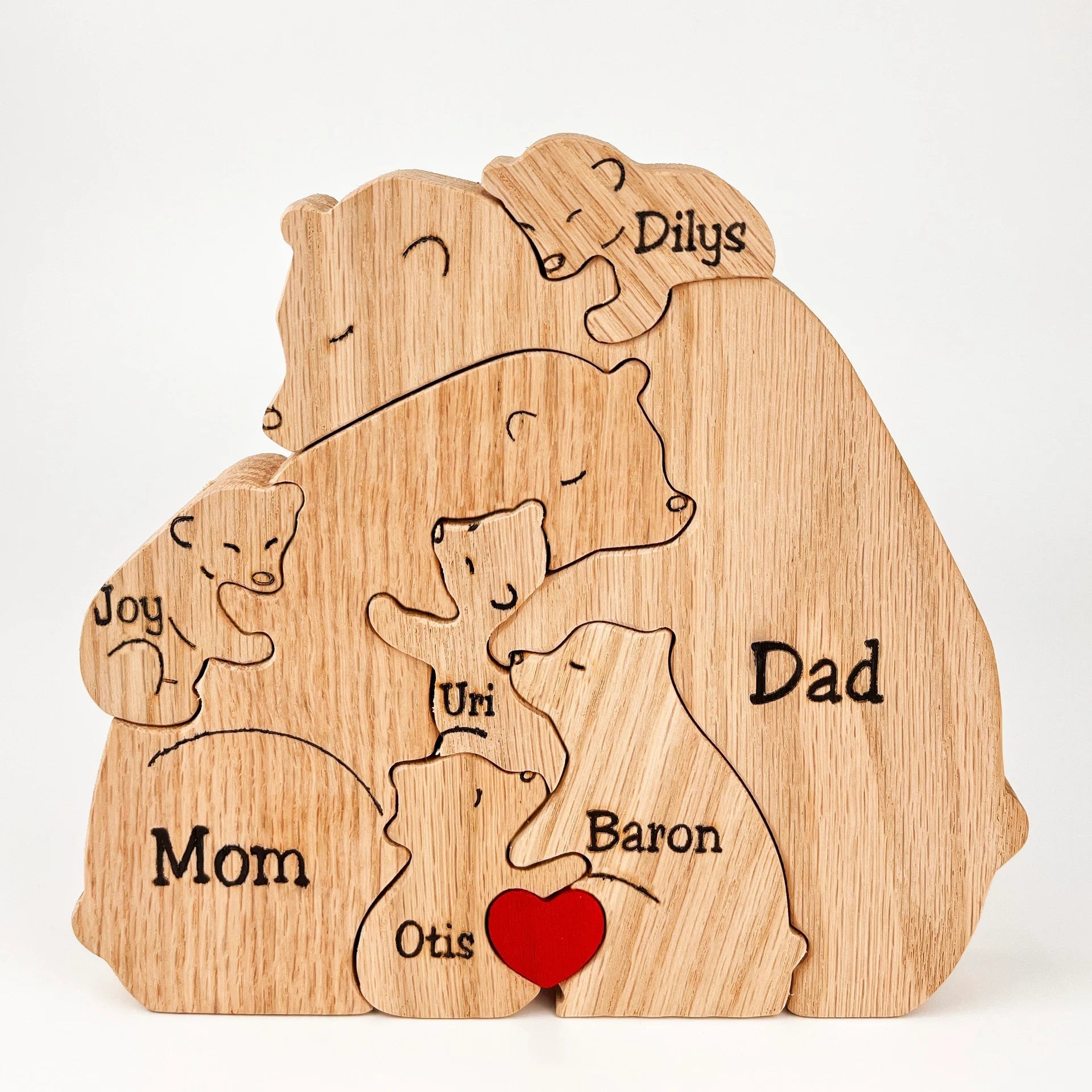 Handmade Wooden Bear Family - hookupcart