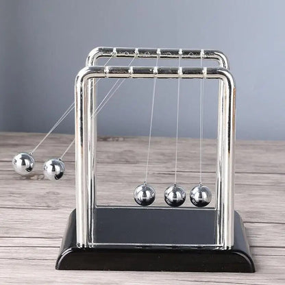 Newton's Cradle Pendulum balance 5 Balls with wooden base hookupcart