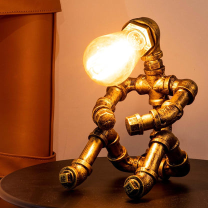 Punk Metal made Robot lamp hookupcart