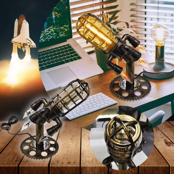 Retro  Rocket Table Lamp hookupcart