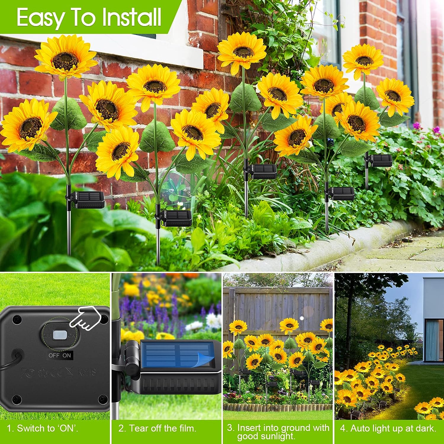 Sunflower Solar Lights hookupcart