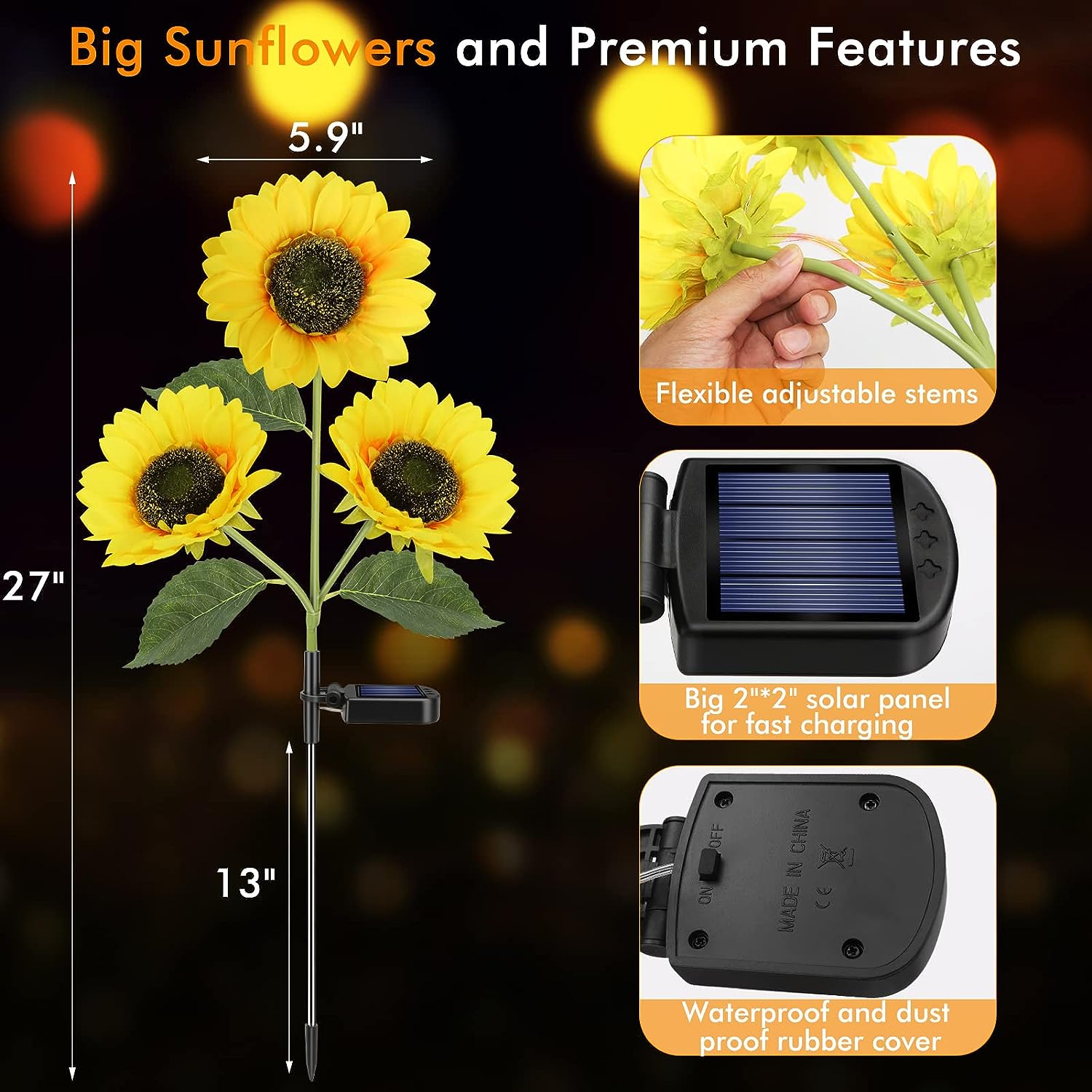 Sunflower Solar Lights hookupcart